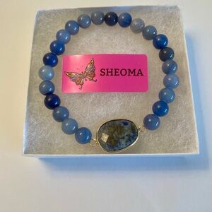 Plus Size Bracelet Lapis Lazuli 9 Inch Wrist NWT